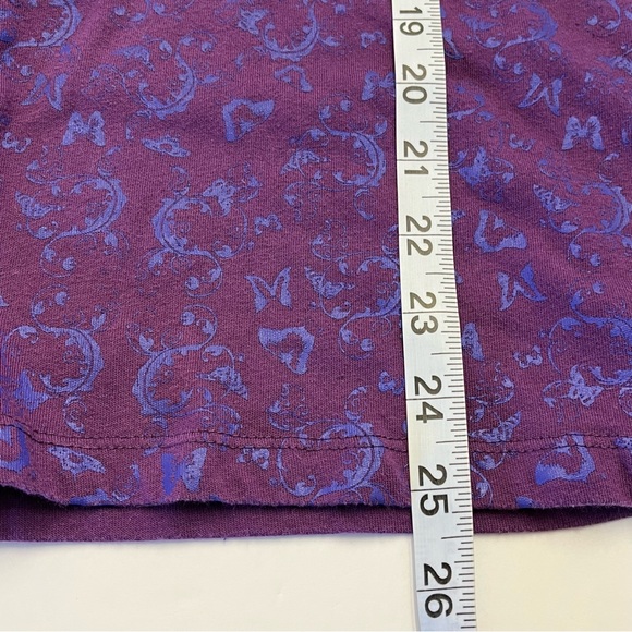 Bit & Bridle Womens Purple Long Sleeve Black Cross Rhinestone Pullover Shirt M - Picture 9 of 14